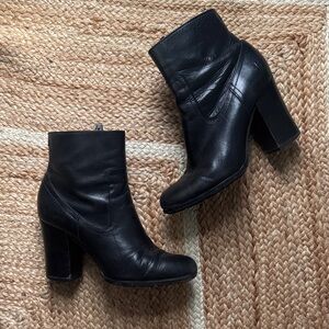 Frye Black Leather Ankle Boots
